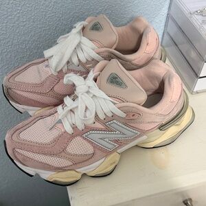New Balance Women's Pink and Cream Sneakers